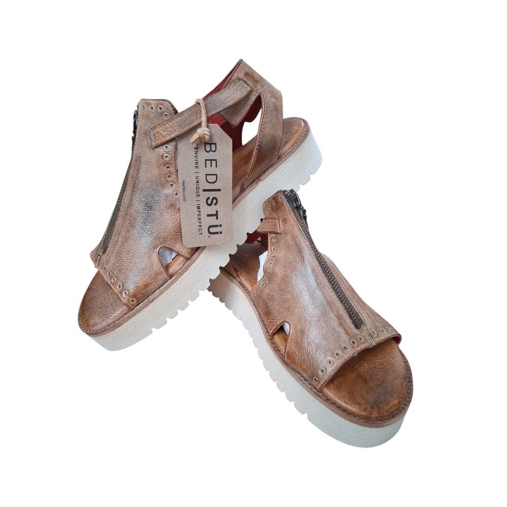 Bed-Stu Chunky Platform Womens size 11 Preppy Resortwear‎ Clancy Leather Sandals